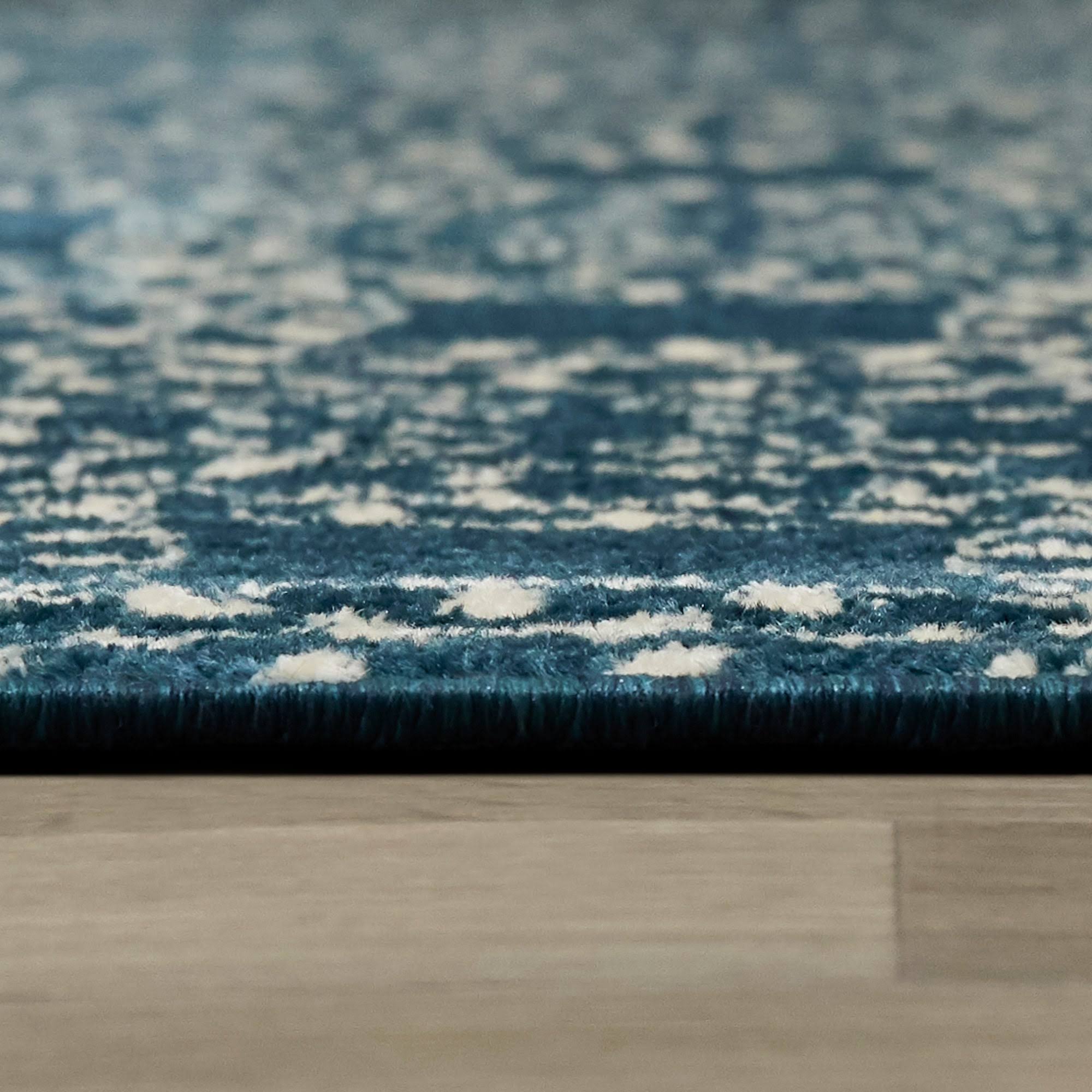 BALTA Cooper Teal 5 ft. x 7 ft. Clover Medallion Area Rug, Blue