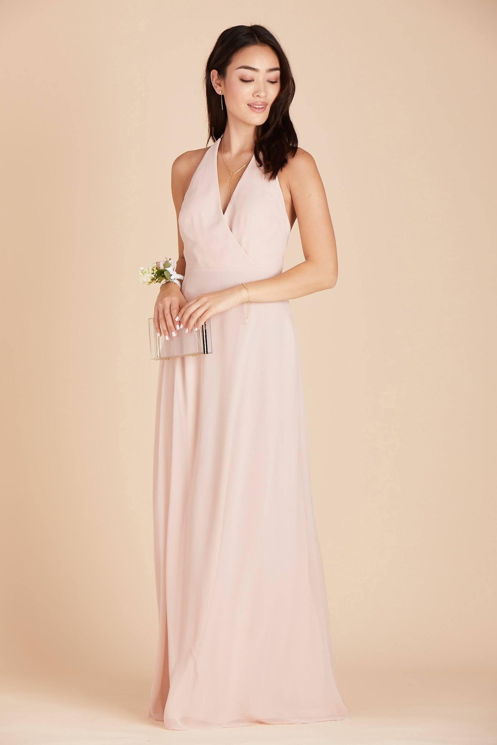 Birdy Grey Moni Convertible Chiffon Bridesmaid Dress in Pale Blush 3XL / Pale Blush