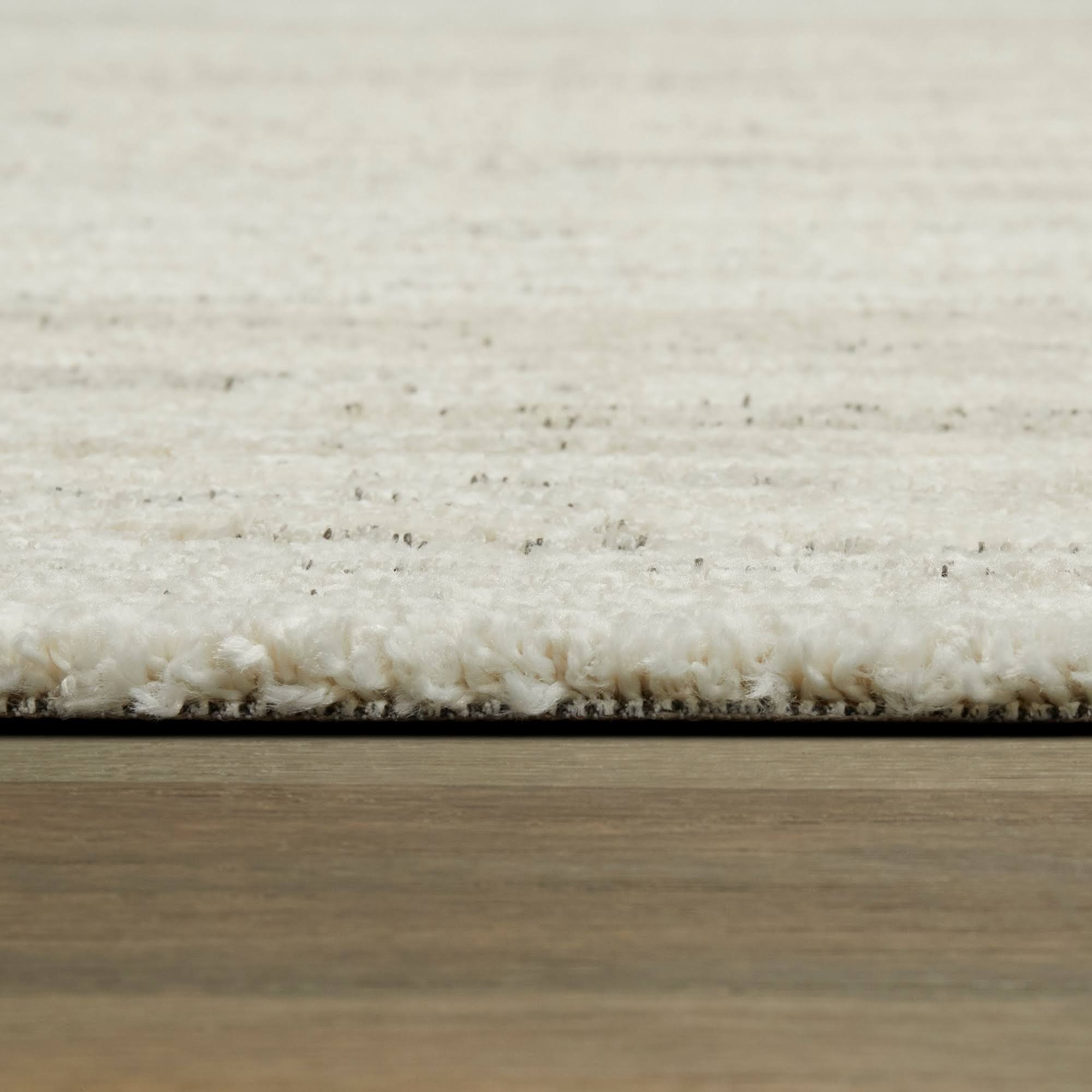 BALTA Callan White 5 ft. x 7 ft. Stripe Shag Area Rug