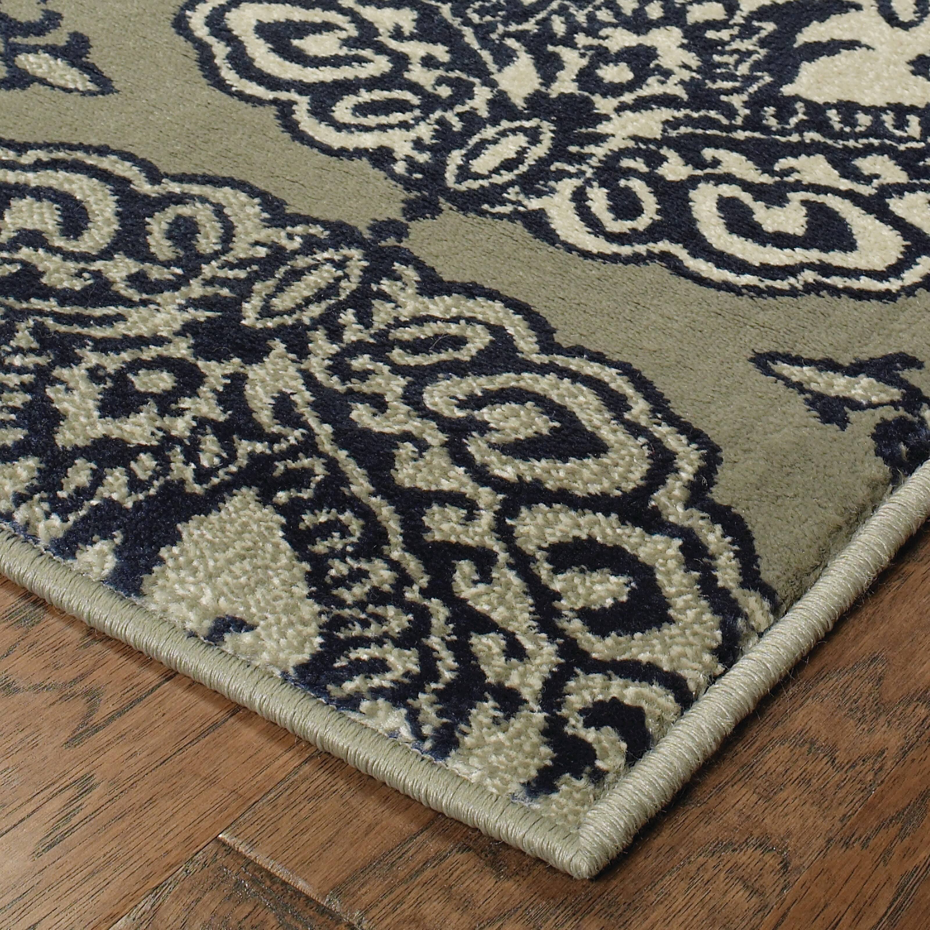 Style Haven Navy/Ivory Polypropylene Oriental Medallion Area Rug (9&10 x 12&10) - 9&10x22 x 12&10x22