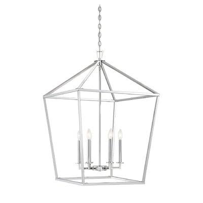 Israel 6 - Light Lantern Geometric Chandelier Finish: Polished Nickel