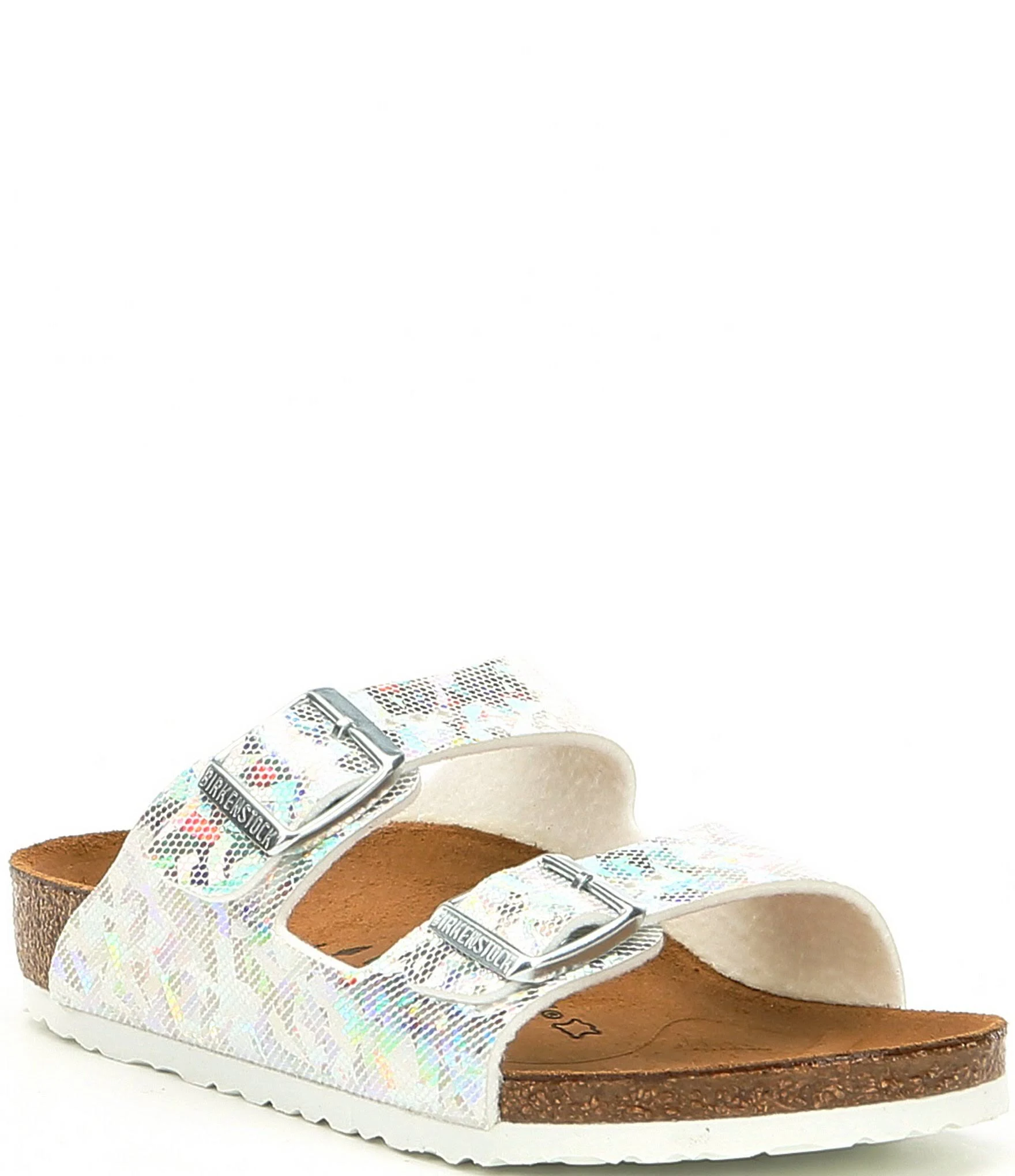 Birkenstock Kids' Arizona Sandal ?Hologram Silver