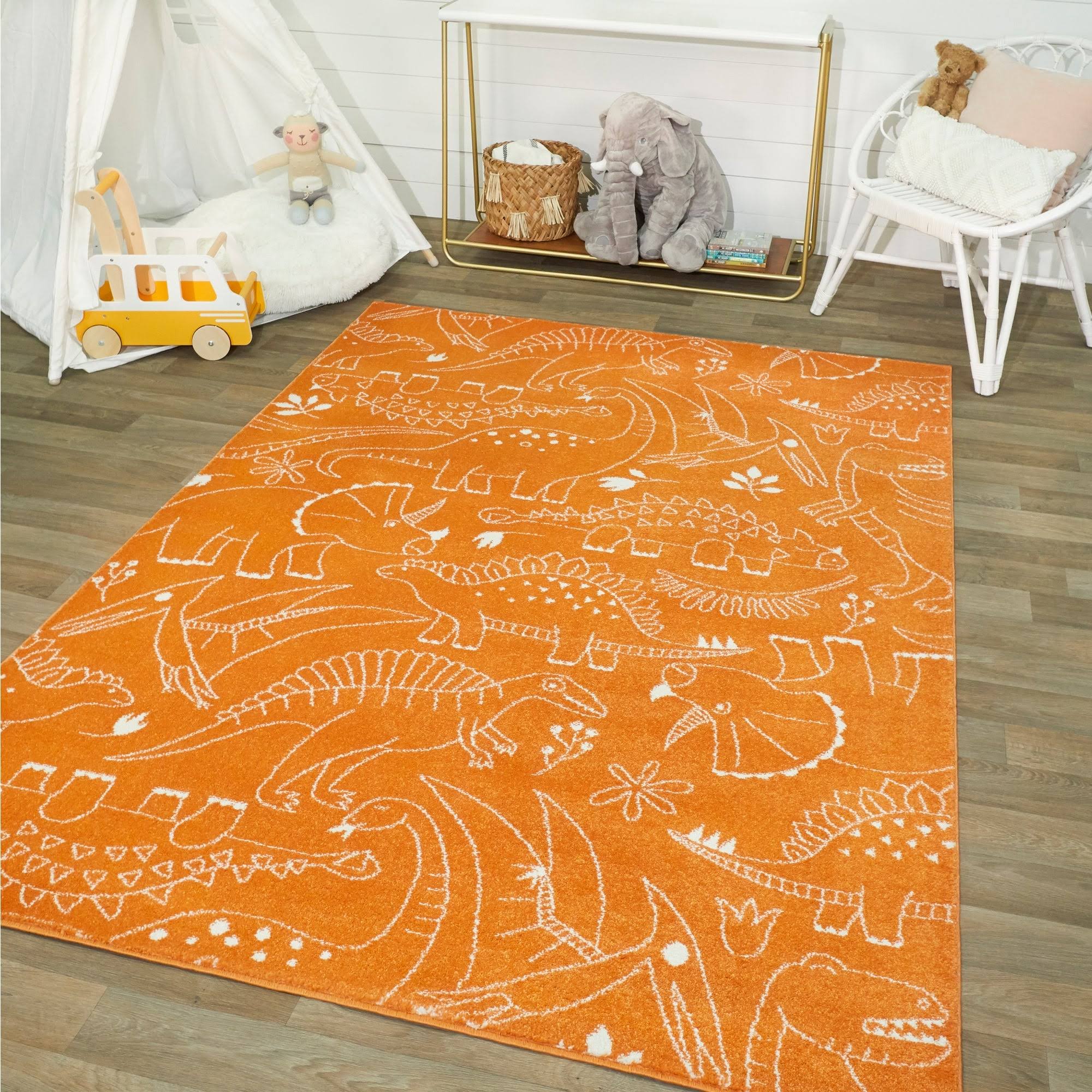 BALTA Parker Dinosaur Orange 5 ft. x 7 ft. Area Rug