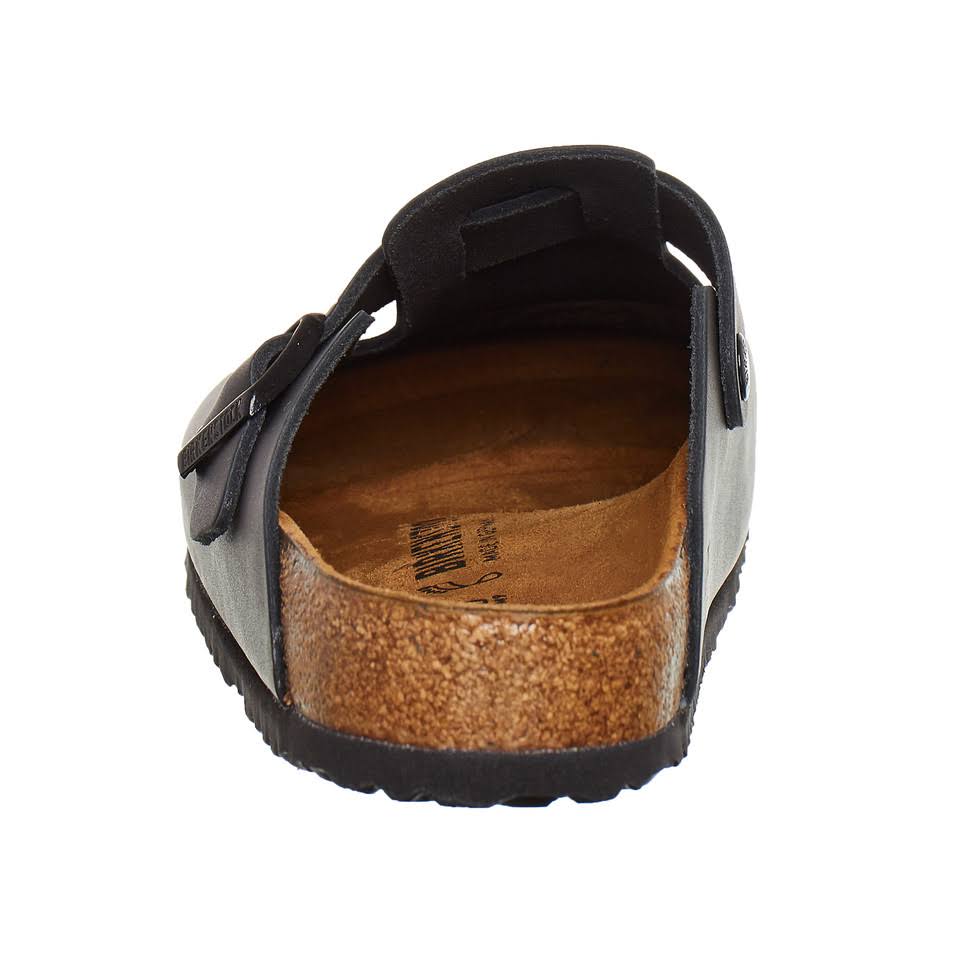 Birkenstock Boston Smooth Leather Mules - Black - Slippers