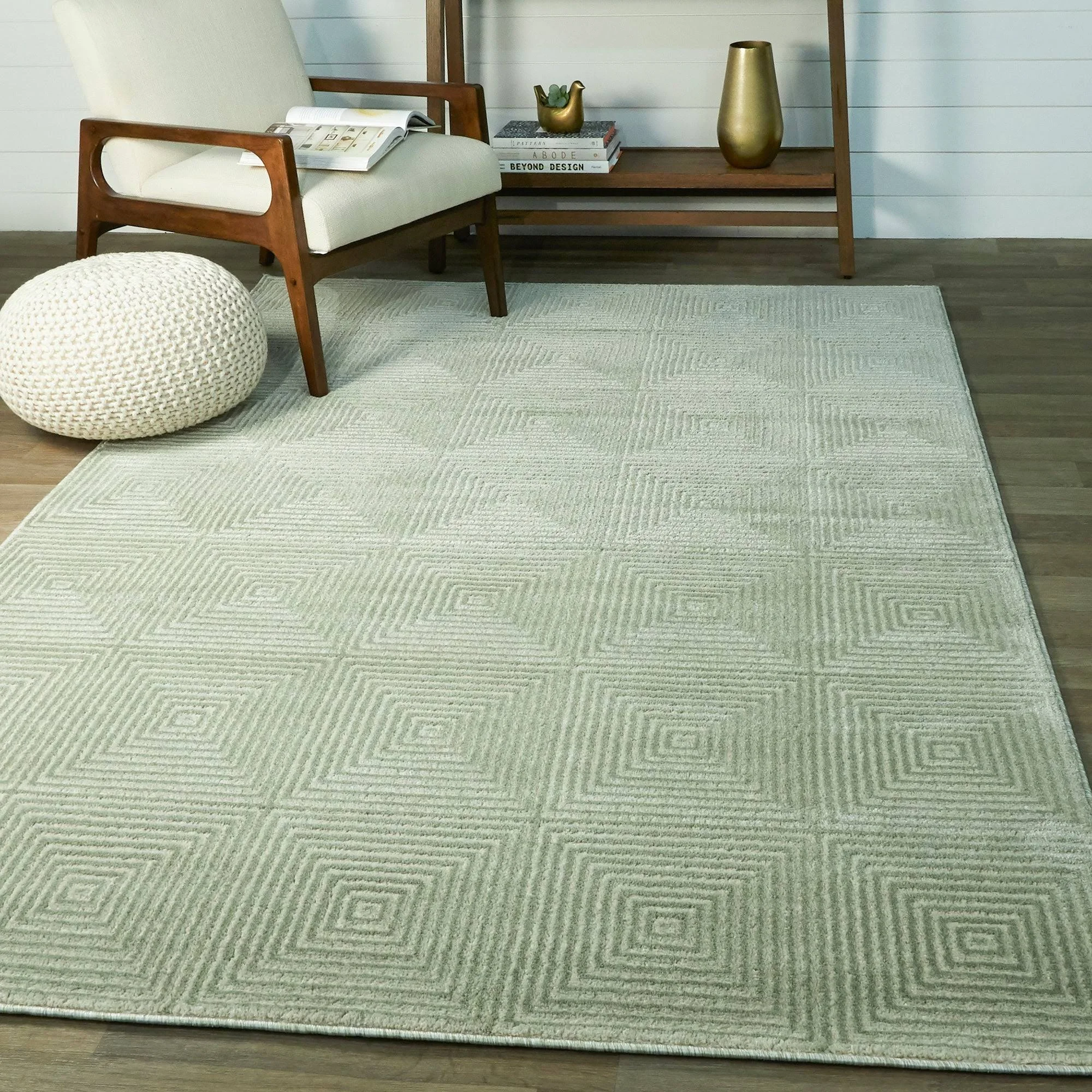 Cabell Geometric Area Rug - 2&7x22 x 7& Runner - Olive