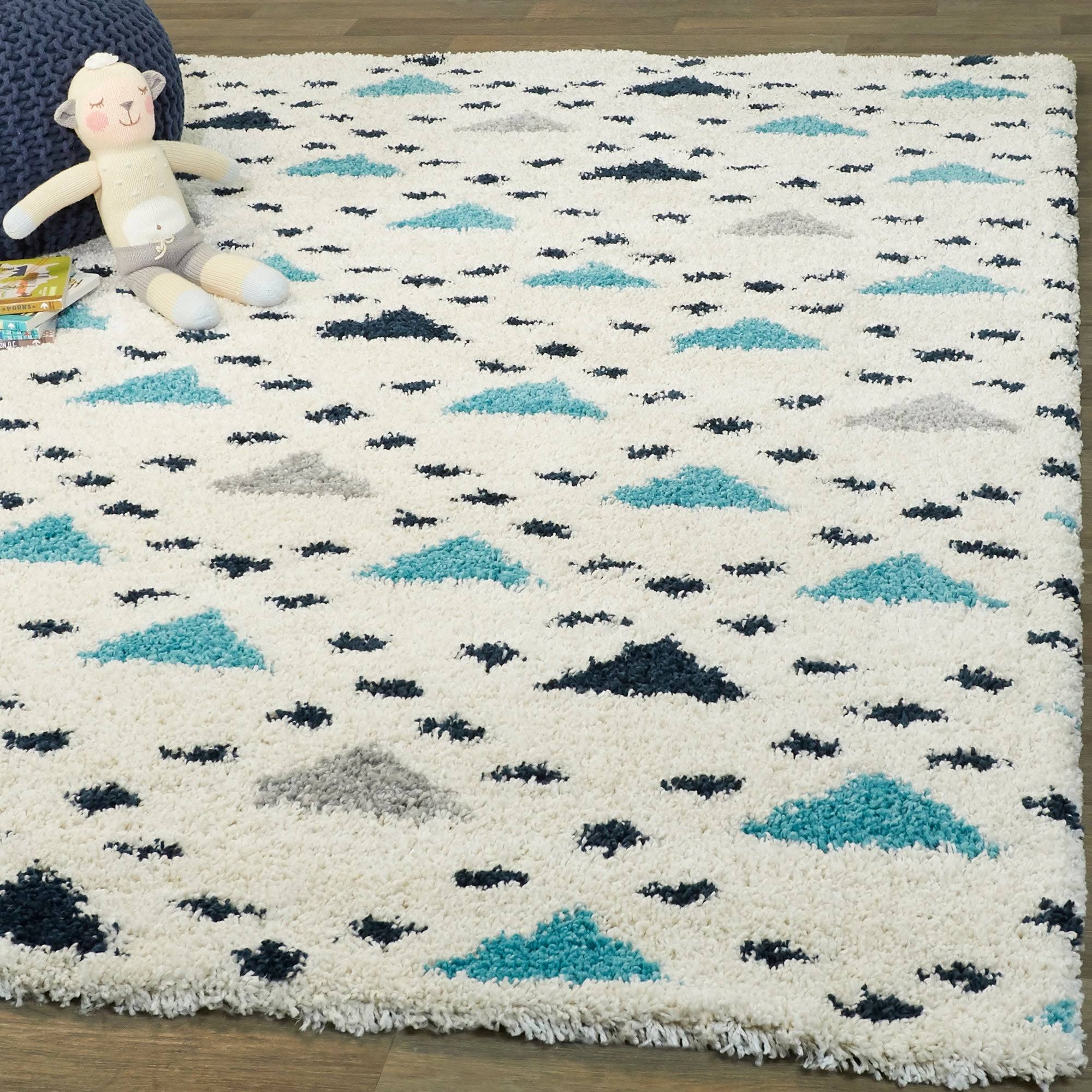 BALTA Harrison Blue 8 ft. x 10 ft. Geometric Shag Area Rug