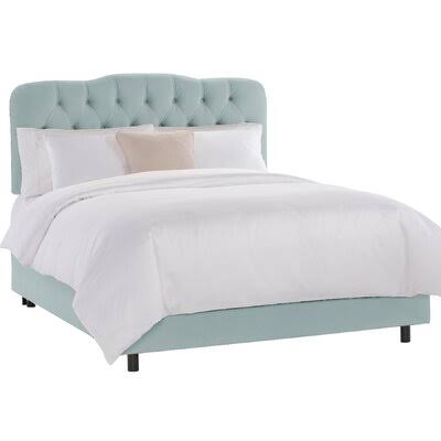 Stella Upholstered Bed Color: Velvet Pool, Size: California King