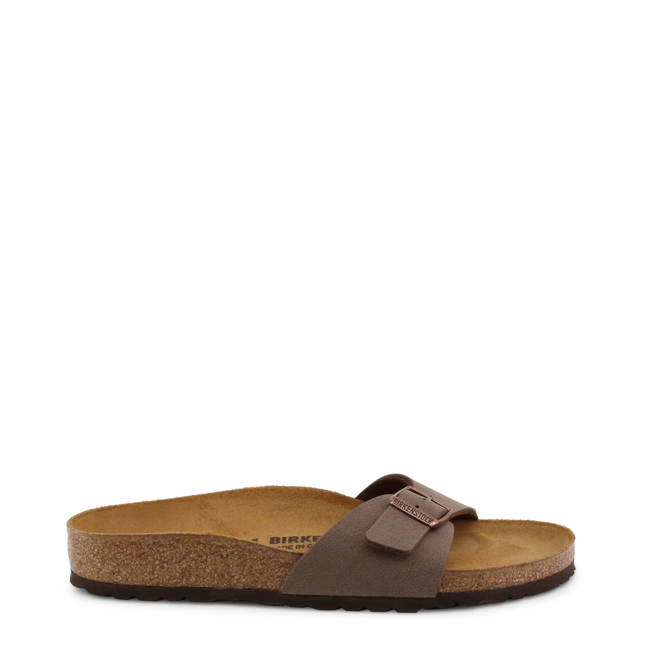 BIRKENSTOCK Madrid Birko-Flor Nubuck Mocha One-Strap Sandals