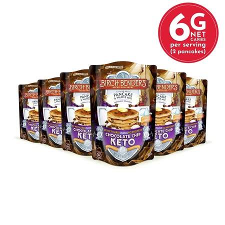 Birch Benders Keto Chocolate Chip Pancake & Waffle Mix with Almond/Coconut & Cassava Flour, 6 Count