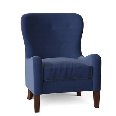 Birch Lane Gilliam 32x22 Wide Tufted Down Cushion Armchair Body Fabric: Spinnsol Navy