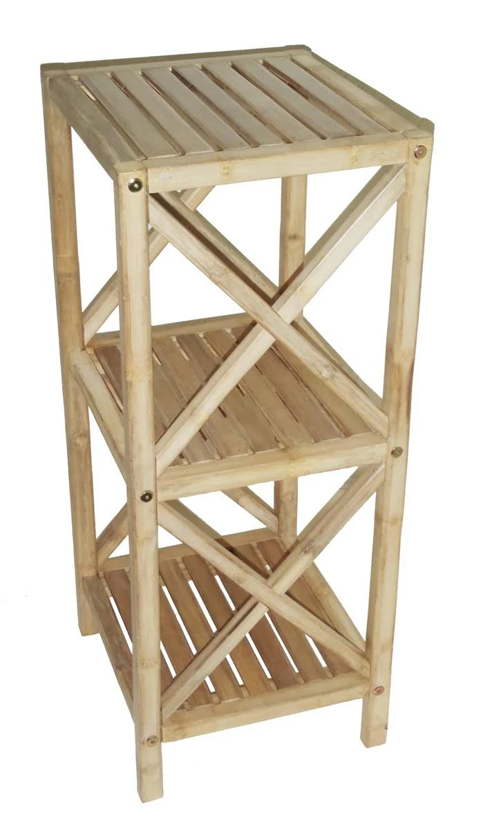 Bamboo54 5849 3 Tier Bamboo Rack Square Bamboo