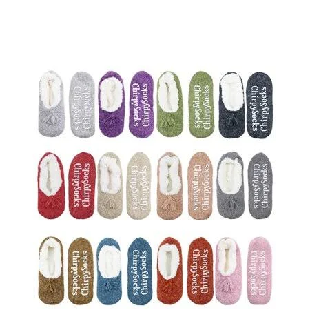 BambooMN Adult Fancy Yarn Slippers - 12a1-m - 12 prs, Adult Unisex, Assortment 12-1