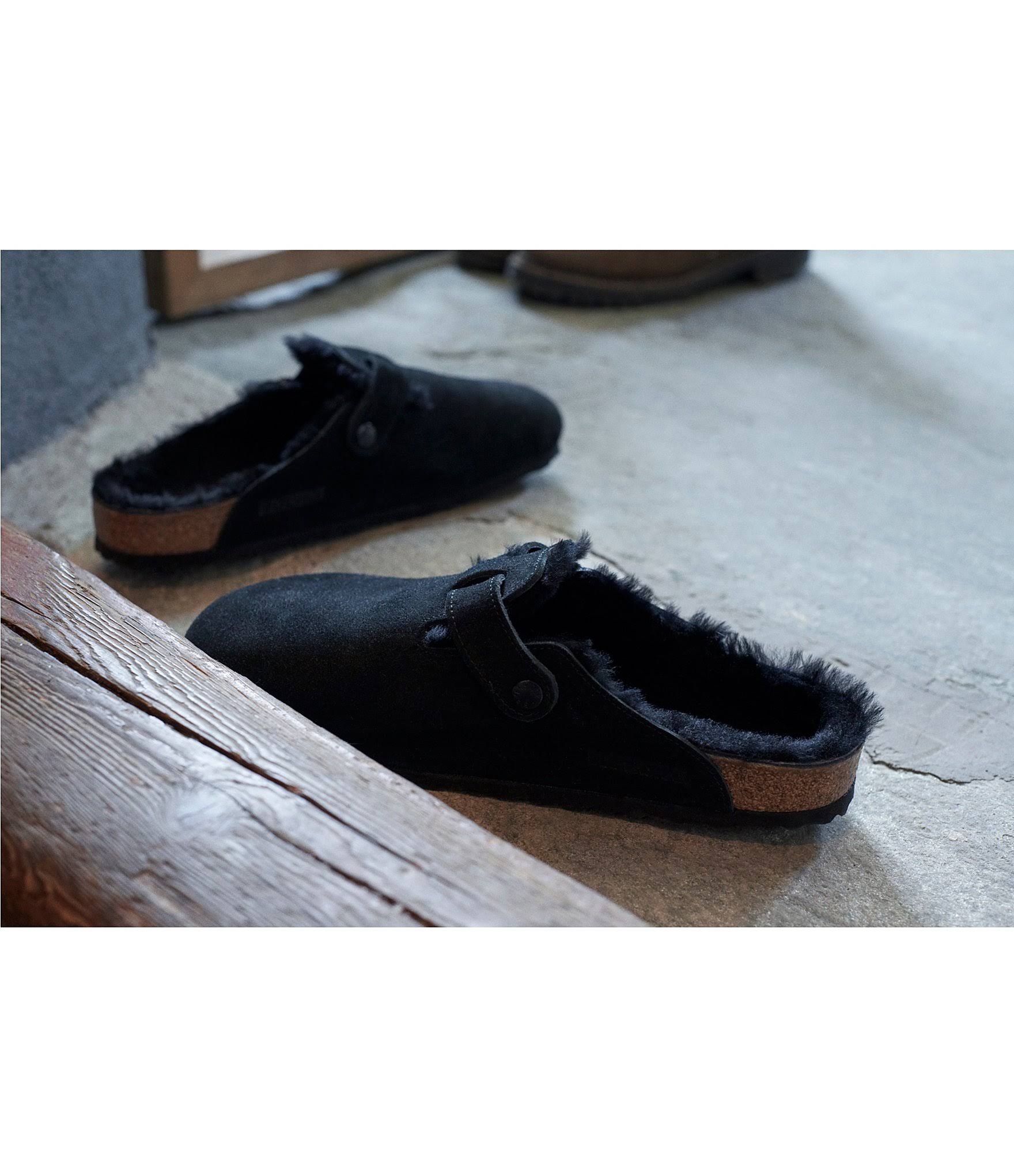 Birkenstock Women's Boston Shearling Clogs, Black