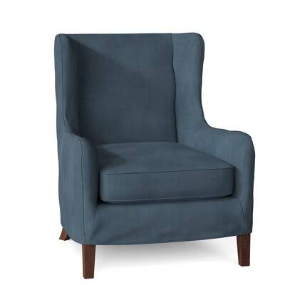 Adamstown 33x22 Wide Wingback Chair Body Fabric: Tina Airforce
