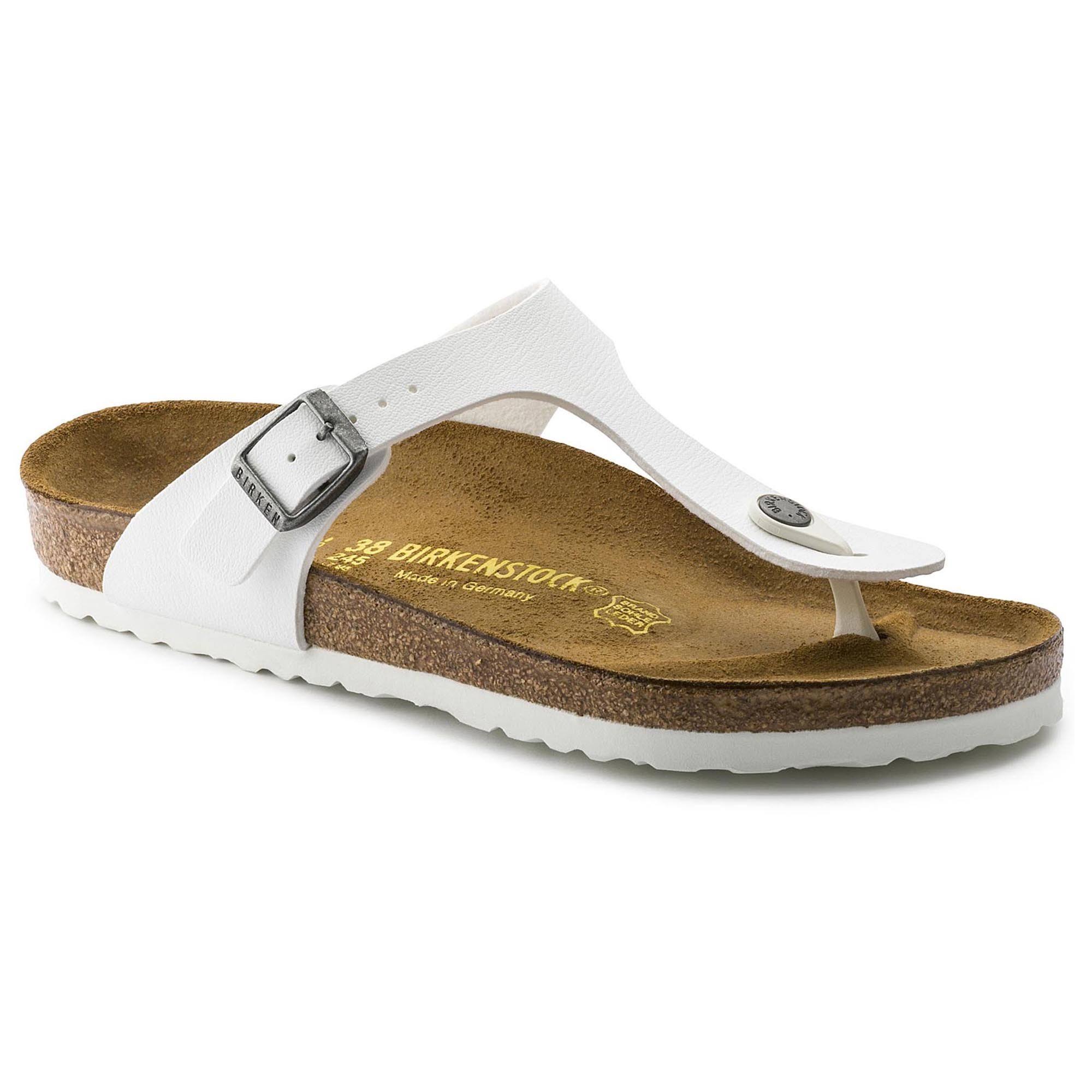 Birkenstock Gizeh Sandals White Birko-Flor : EU 37 (US Women's 6-6.5) Regular