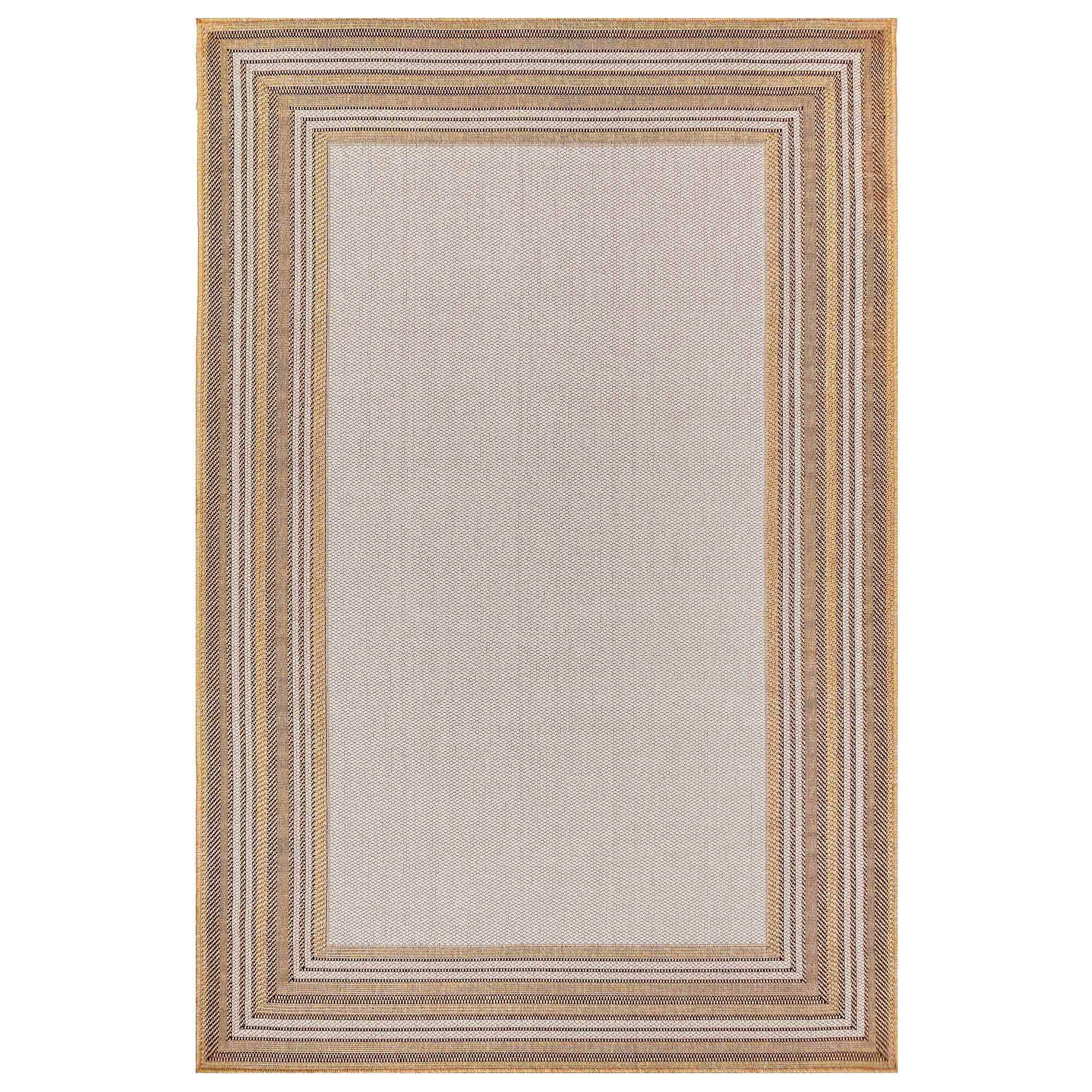 Liora Manne Carmel Multi Border Indoor/Outdoor Rug Navy 7&10x22x9&10x22
