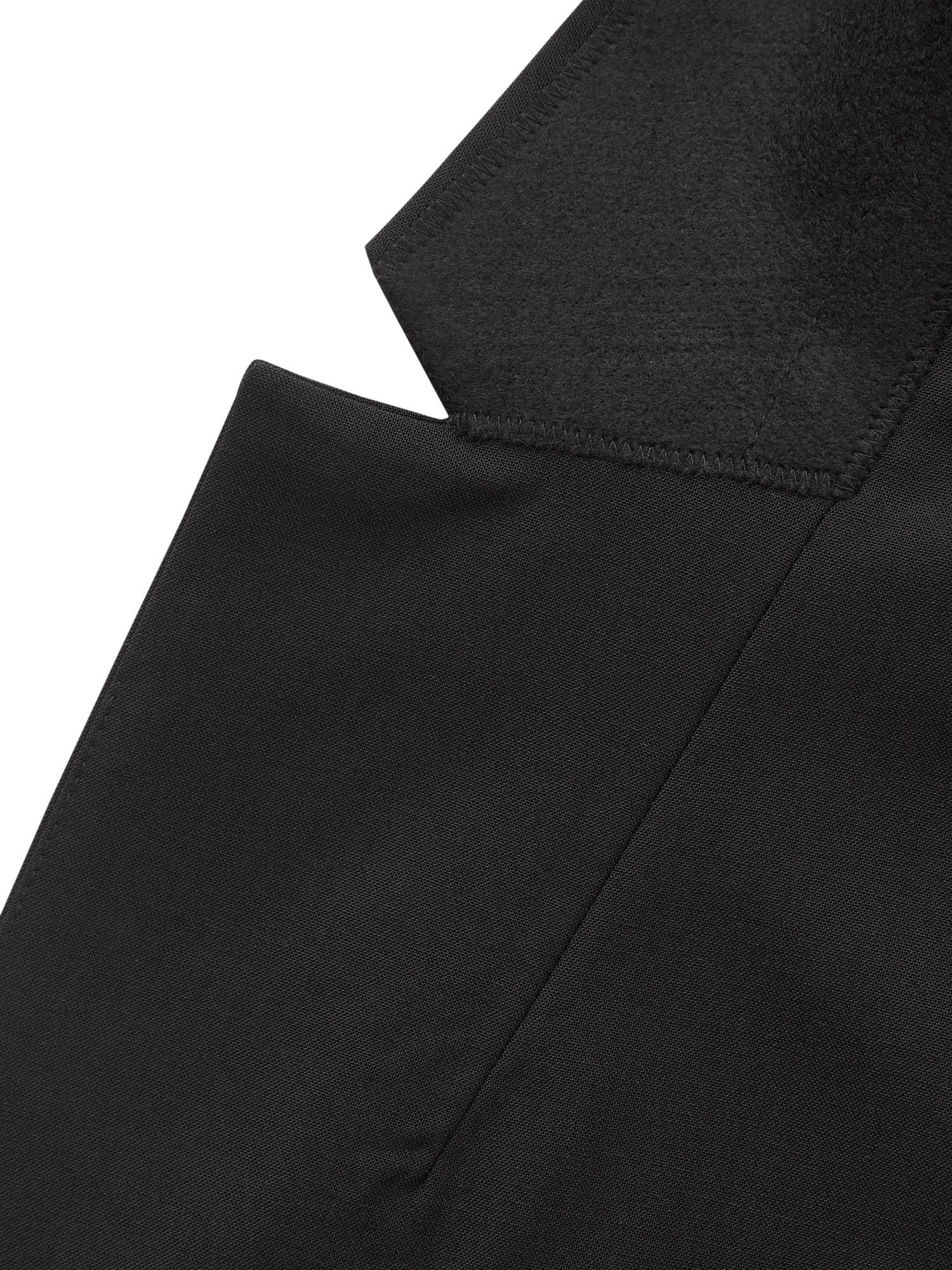 Banana Republic Women's Long & Lean-Fit Washable Wool-Blend Blazer Black Size 0
