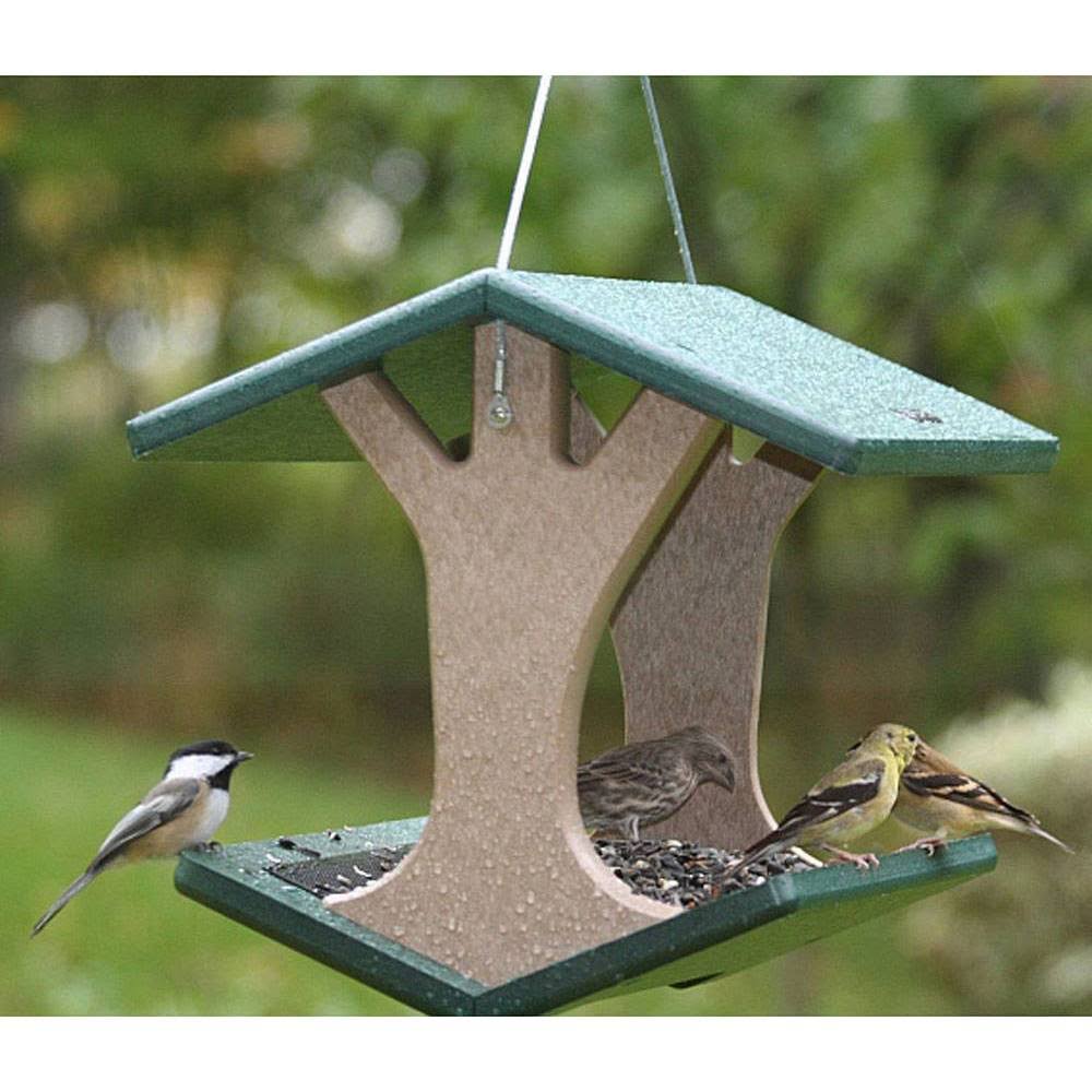 Birds Choice Recycled Hanging Fly Thru Bird Feeder