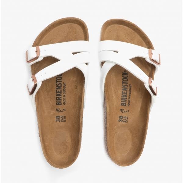 Birkenstock Womens Yao Balance Birko-Flor Open Toe Summer Sandals - White -8-8.5