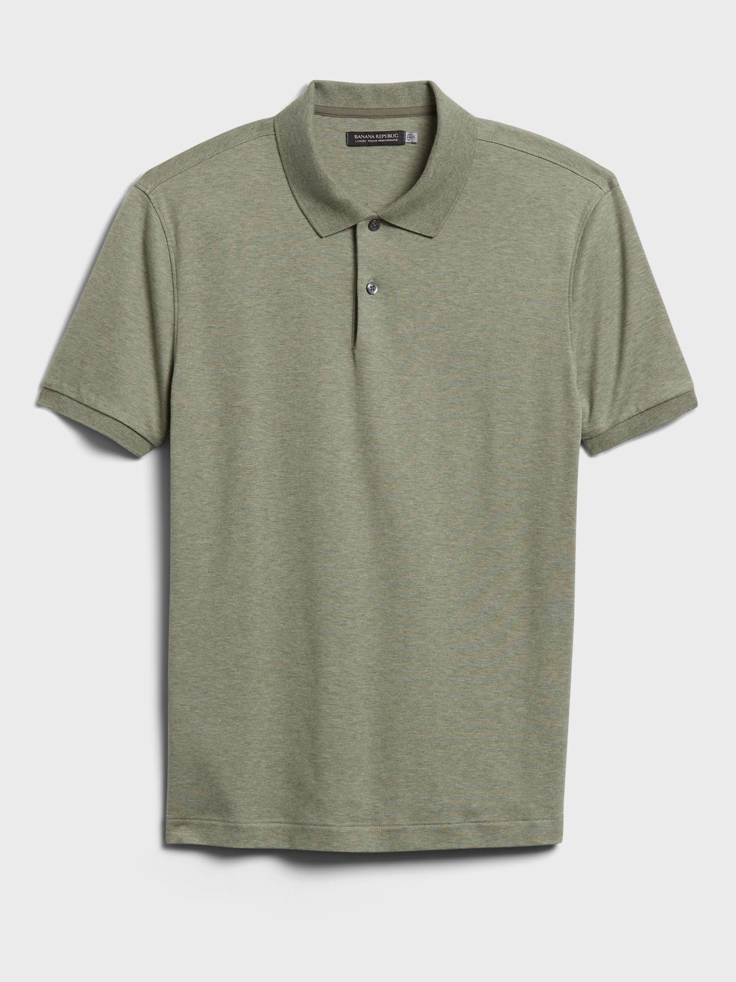 Banana Republic Men's Luxury-Touch Performance Golf Polo Shirt Sage Green Size XL