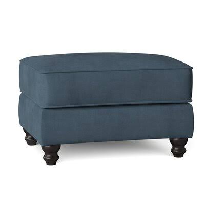 Birch Lane Woburn 31x22 Rectangle Standard Ottoman Body Fabric: Tina Airforce, Leg Color: Black Walnut