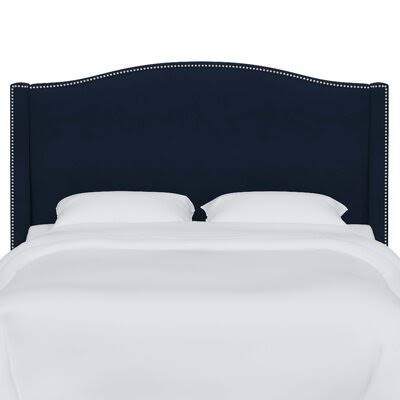 Orta Contemporary Upholstered Wingback Headboard Size: King, Upholstery: Navy