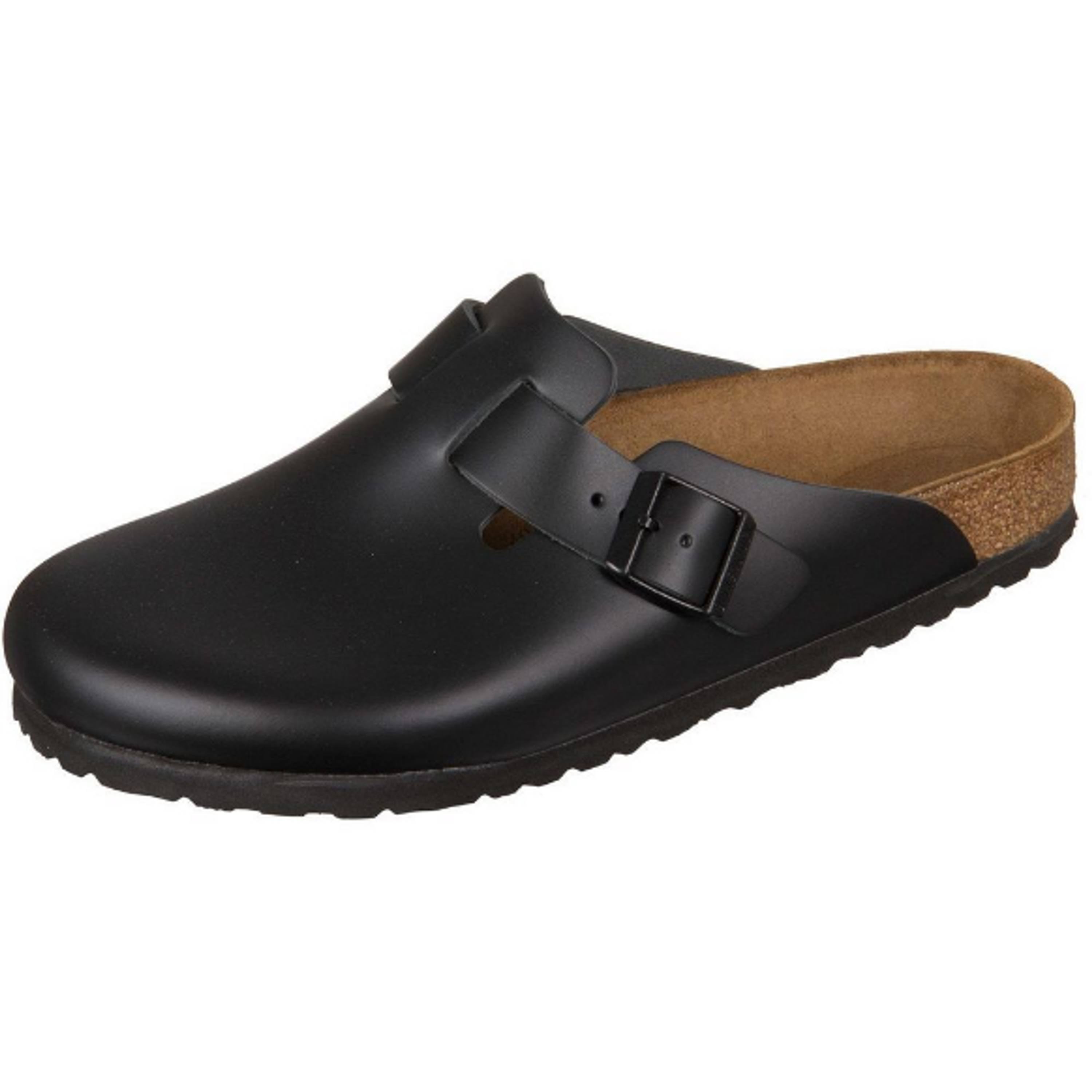 Birkenstock Boston Natural Leather Black Clogs