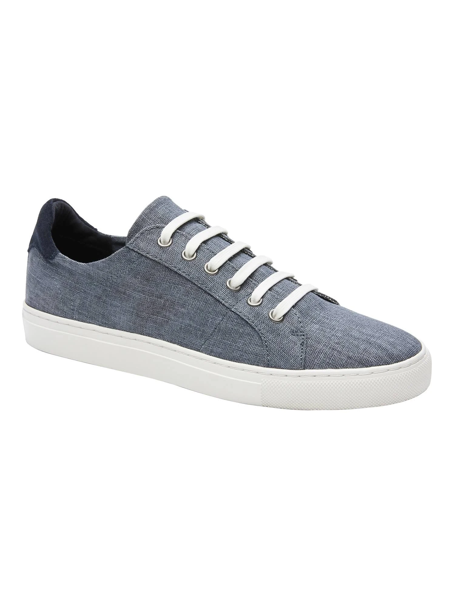 Banana Republic men's Nicklas Laceless Canvas Sneaker Blue Size 10 1/2