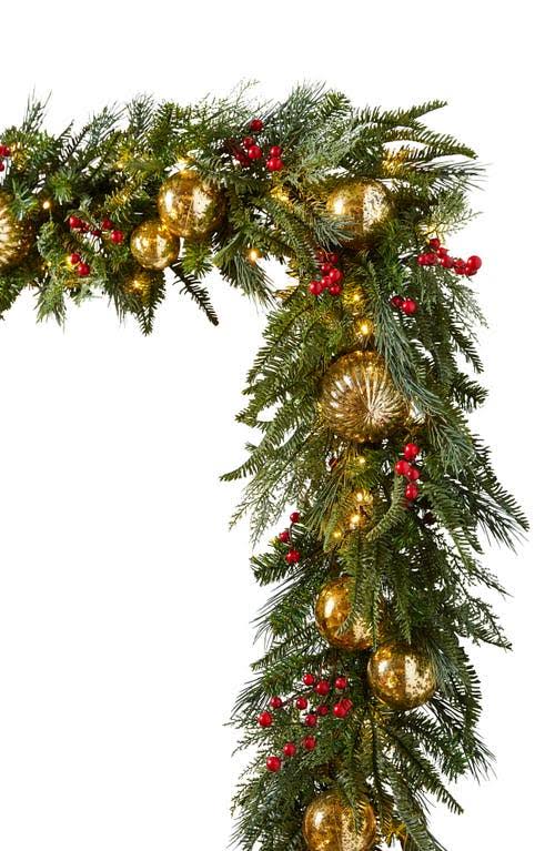 Balsam Hill Pine Peak 10-Foot LED Light Outdoor Garland, Size 10ft in Garland Set of 2 at Nordstrom