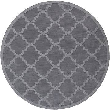 Charlton Home Blankenship Hand-Woven Charcoal Area Rug, Size: Round 9&9 inch, Gray