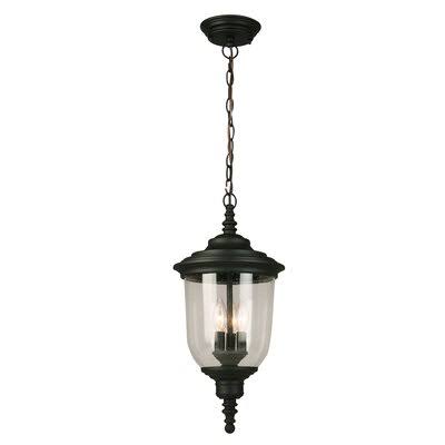 Mckoy 3 - Bulb 20.87x22 H Outdoor Pendant Fixture Finish: Matte Black