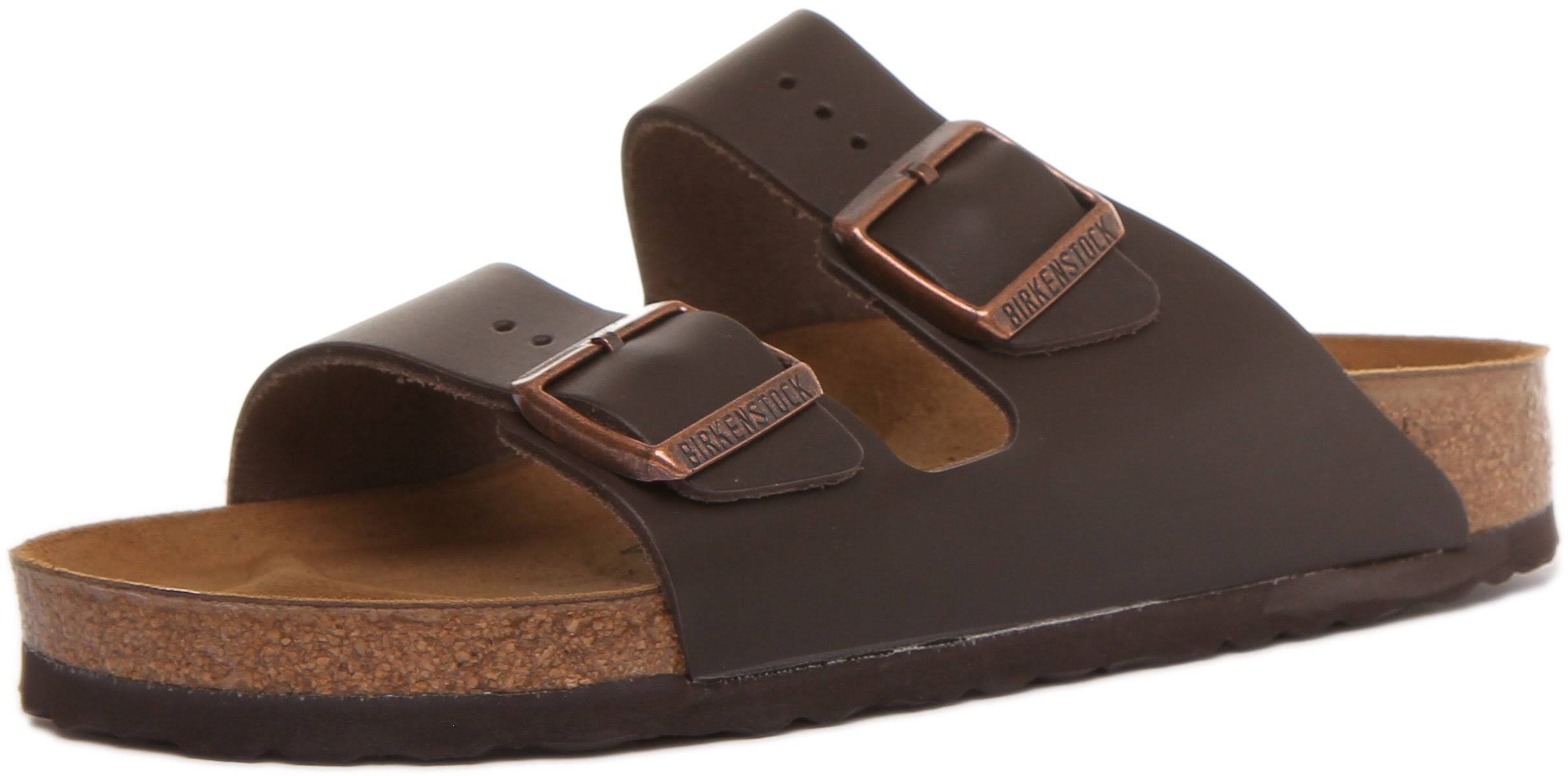 Birkenstock Arizona Natural Leather Dark Brown Two-Strap Sandals