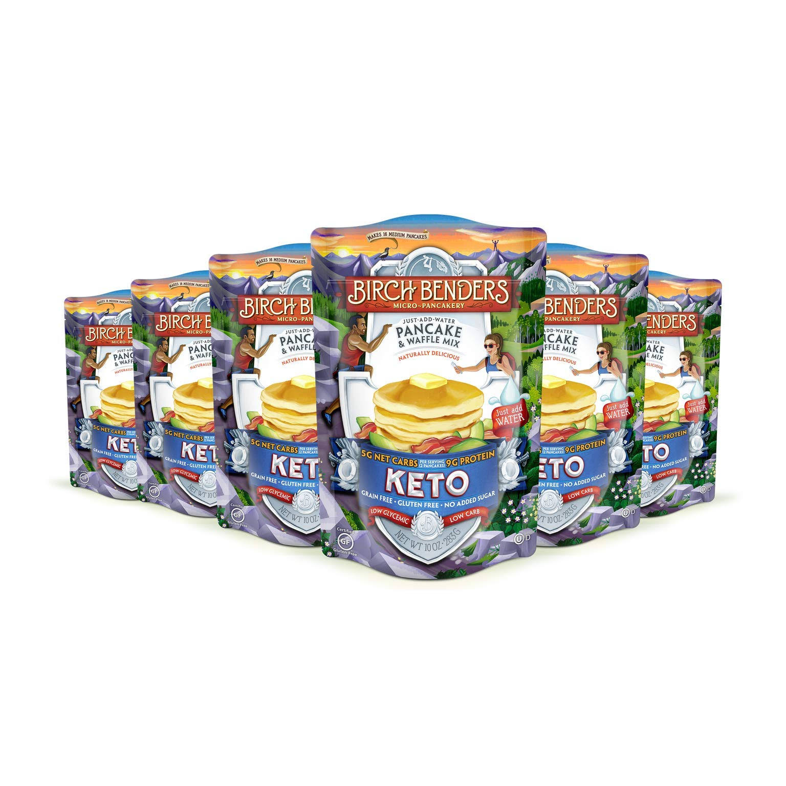 Keto Pancake & Waffle Mix by Birch Benders, Low-Carb, High Protein, Grain-Free, Gluten-Free, Low Glycemic, Keto-Friendly, Ma