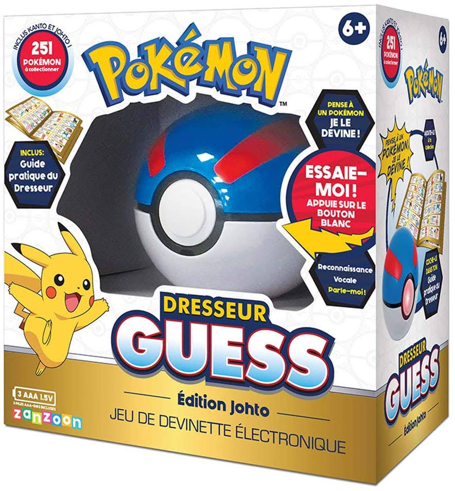 Bandai Pokemon ZZ06214 Guess Johto Poke Ball Electronic Game with French Speaking
