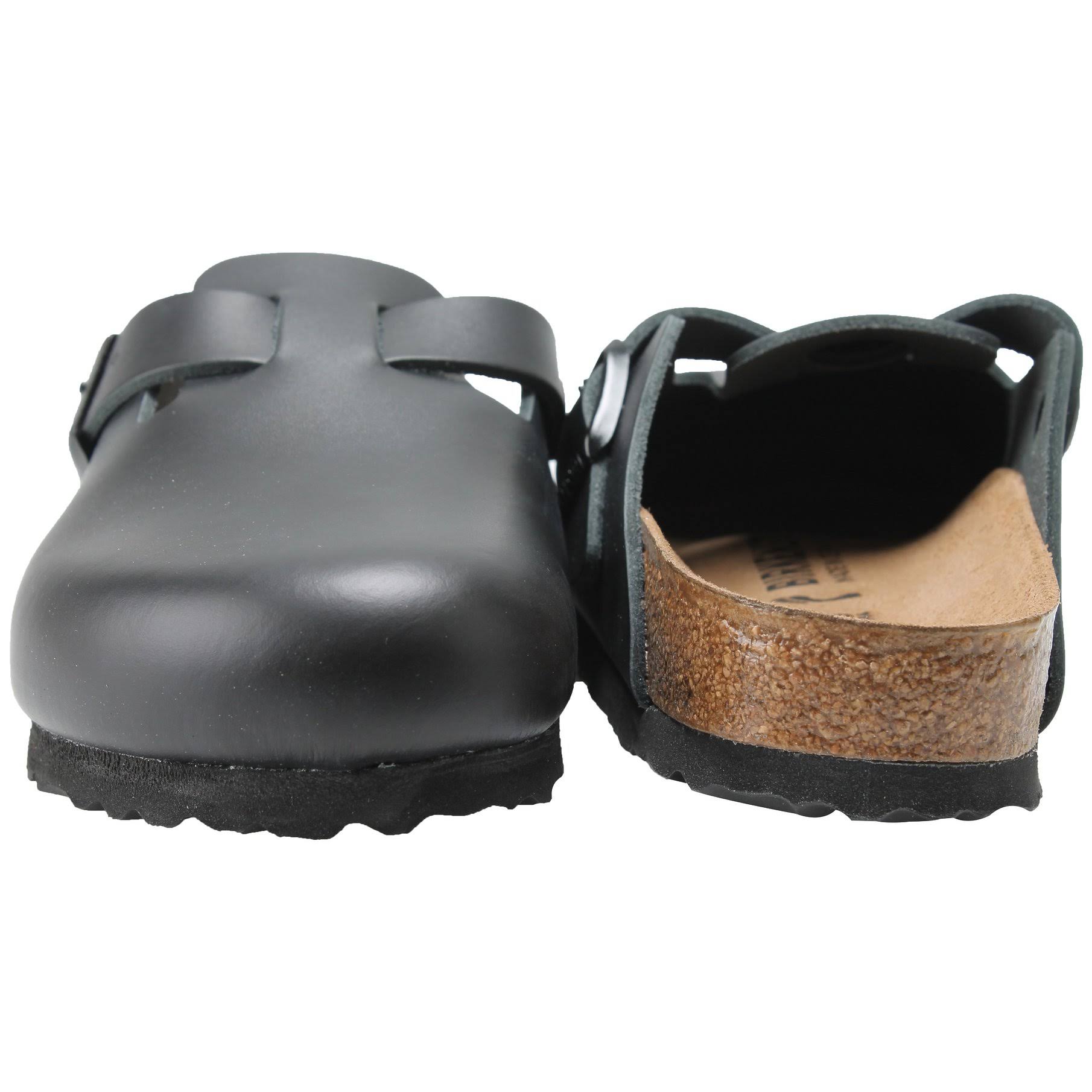 Birkenstock Boston Shoes Natural Leather Black