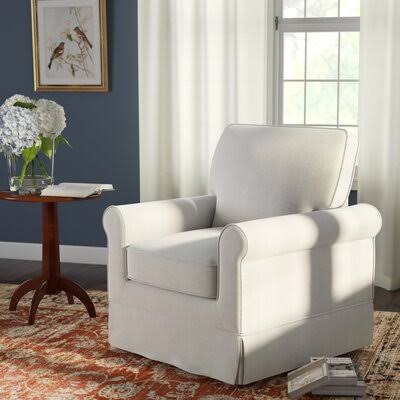Waldenburg Swivel Armchair Fabric: Cream Cotton Blend