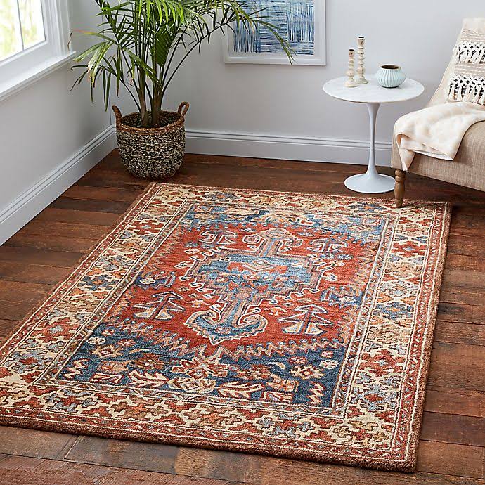 Sienna 9& x 12& Area Rug in Rust