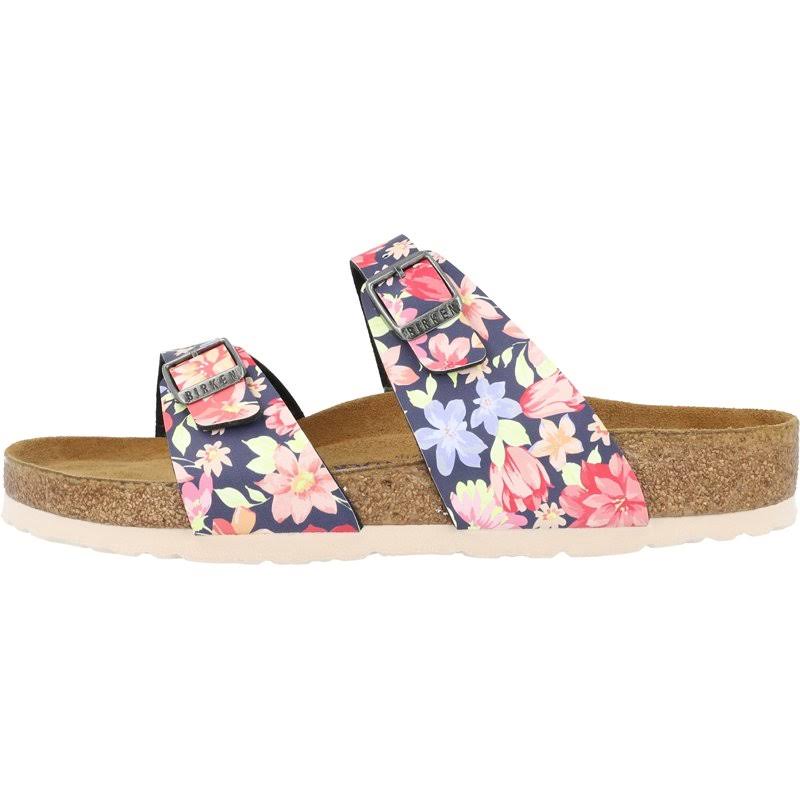 Birkenstock Sydney Birko-Flor Supernatural Flowers Navy Two-Strap Sandals