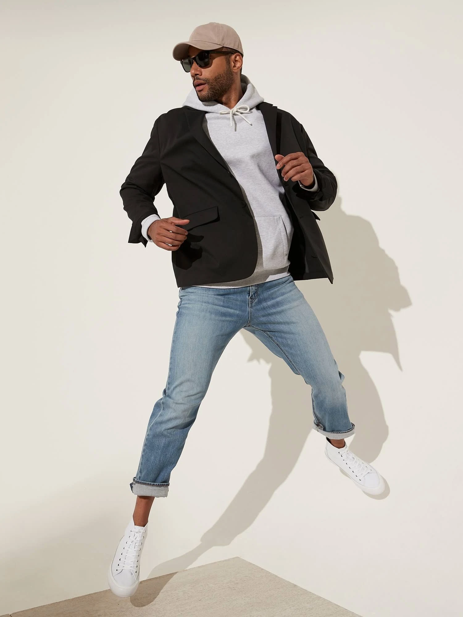 Banana Republic Men's Heavyweight Fleece Hoodie Gray Heather Size XL