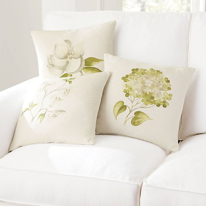 Hand Painted Botanical Outdoor Pillows Dogwood - Ballard Designs
