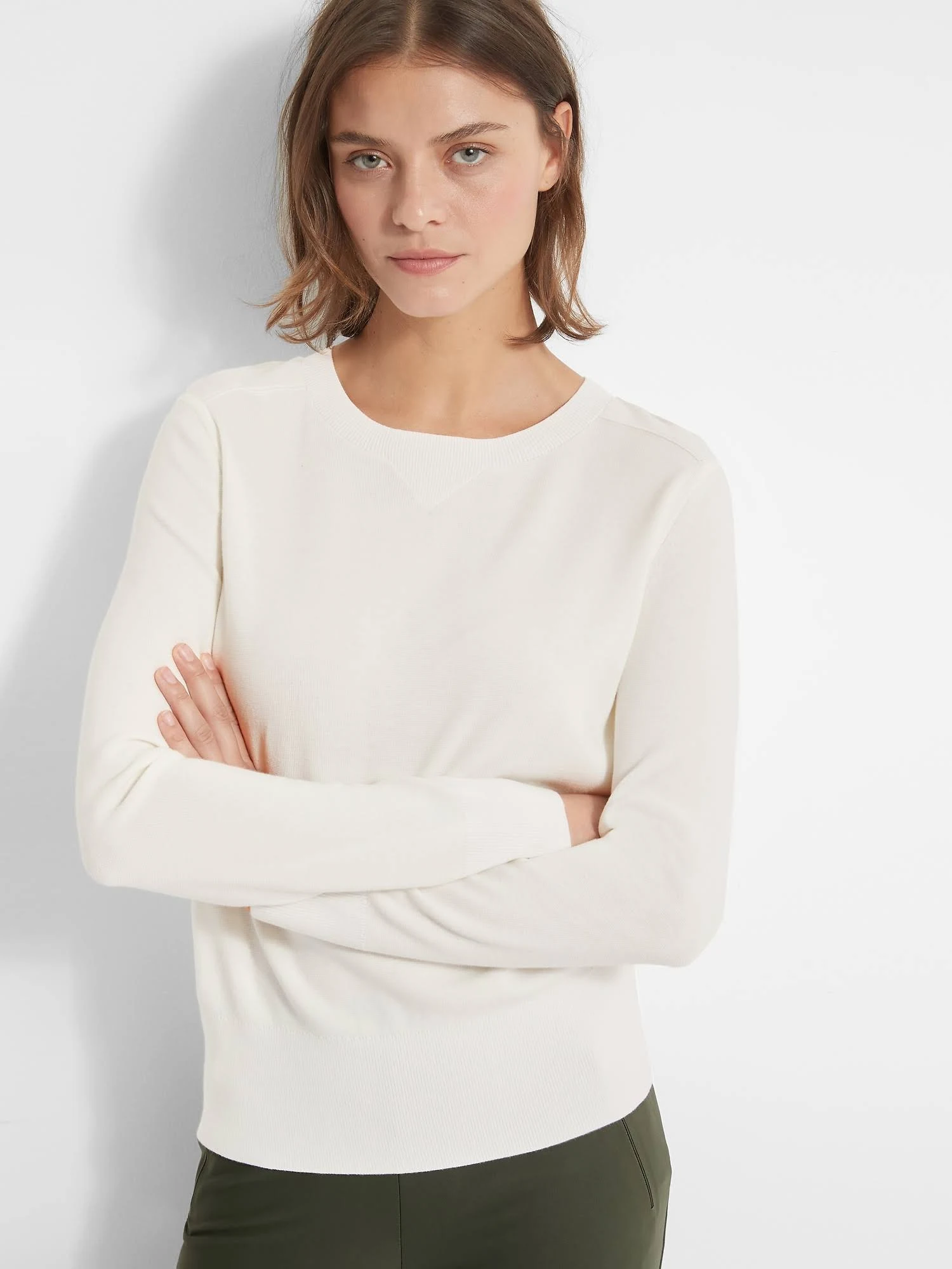 Banana Republic Women's Crew-Neck Sweater White Size Xs