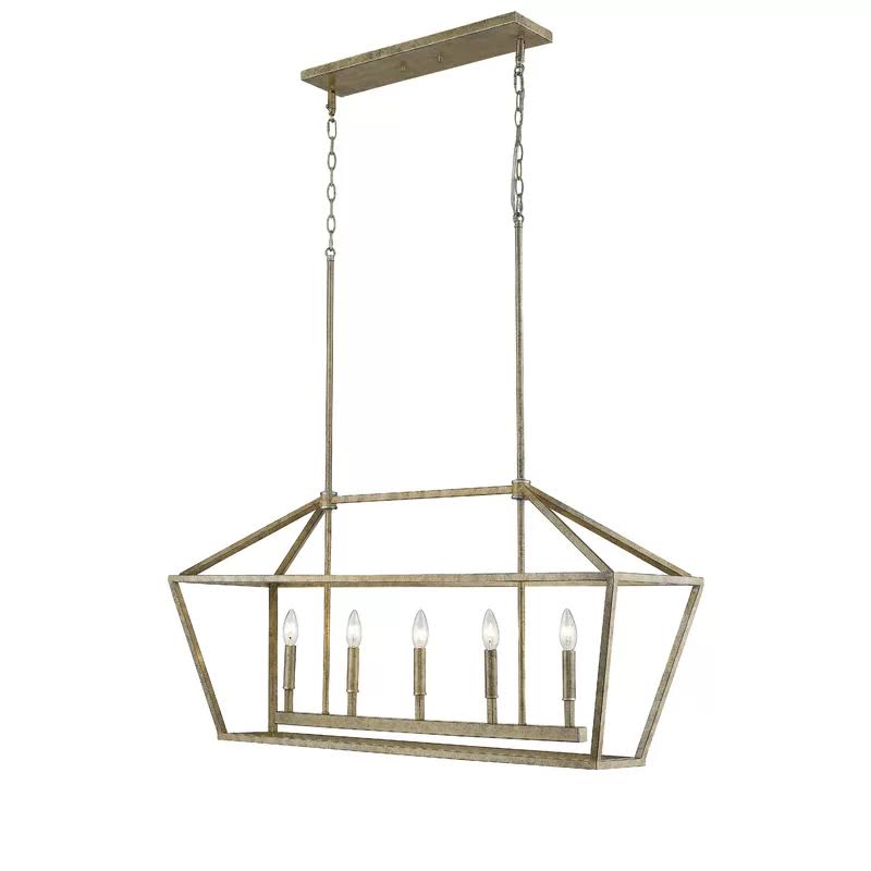 Laurel Foundry Modern Farmhouse Freemont 5-Light Kitchen Island Pendant, Rubbed Bronze