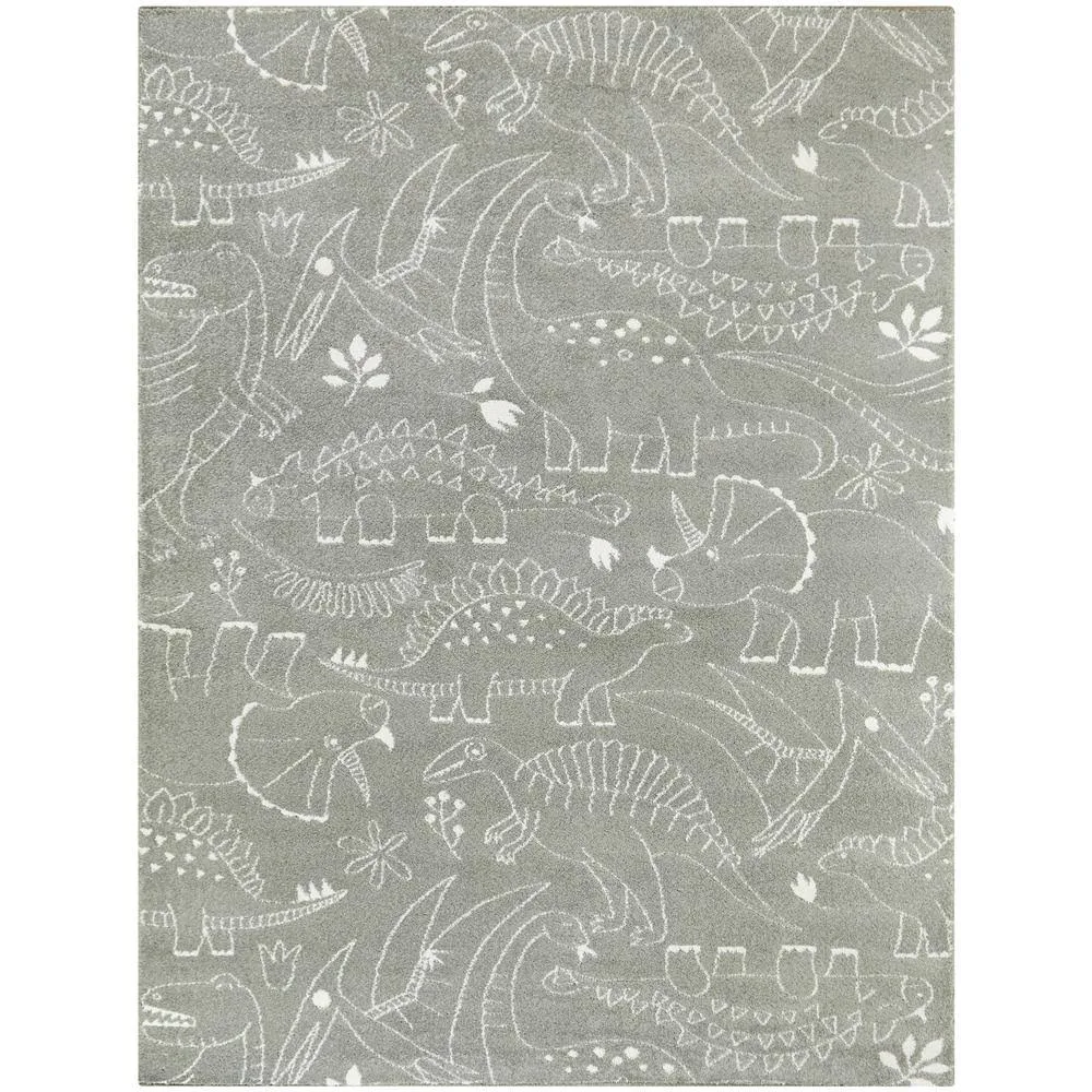 Balta Parker Dinosaur Grey 4 ft. x 6 ft. Area Rug