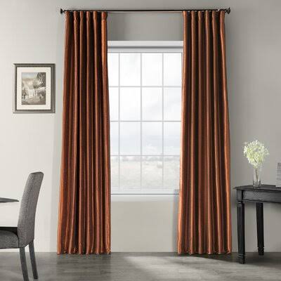 Sagunto Synthetic Room Darkening Thermal Rod Pocket Single Curtain Panel Size per Panel: 50x22 W x 96x22 L, Curtain Color: Coppe