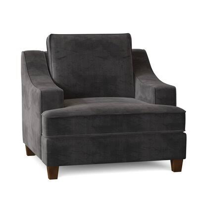 Lise 39x22 Wide Armchair Birch Lane Body Fabric: Microsuede Charcoal