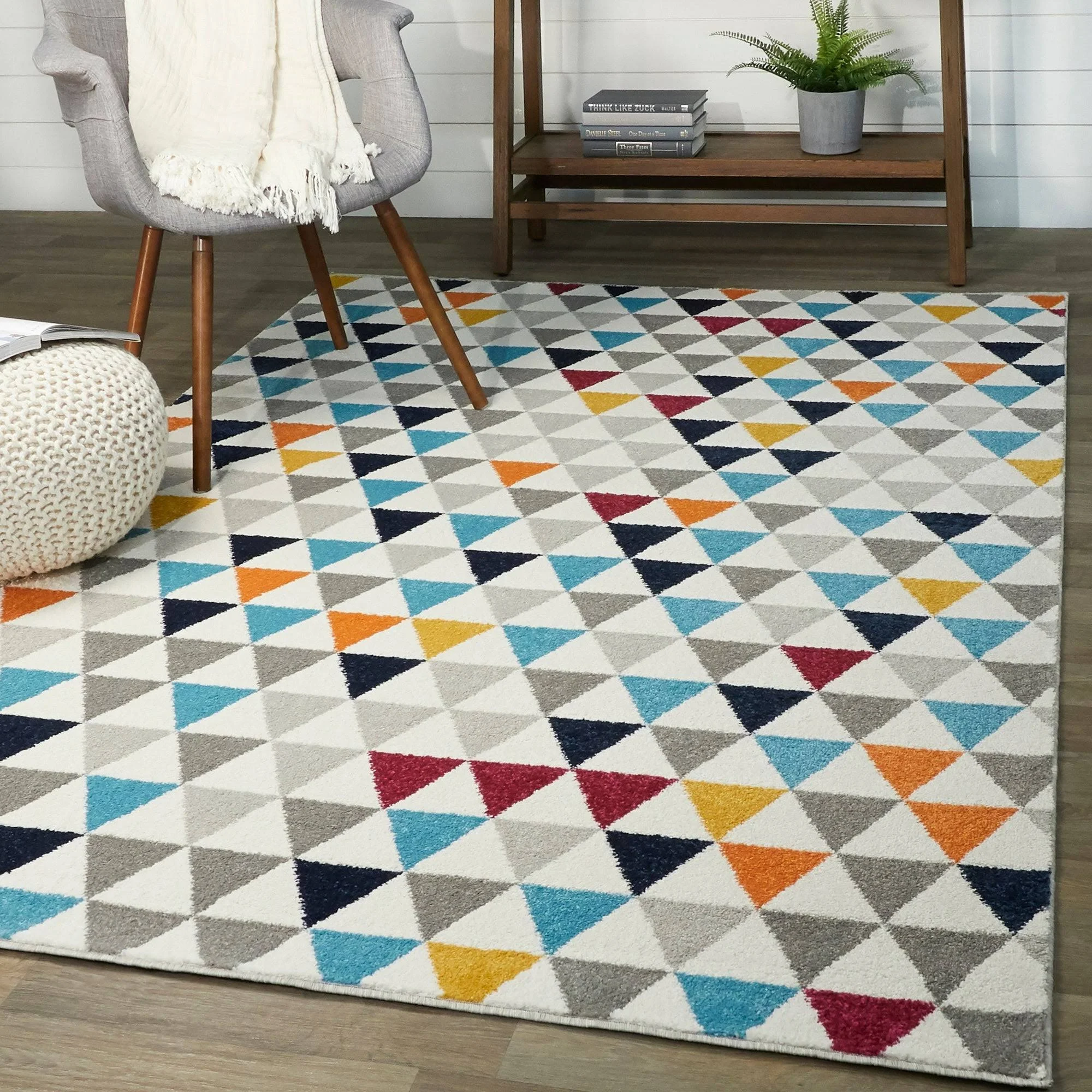 Balta Modern Triangles Multicolor 5 ft. x 7 ft. Geometric Area Rug