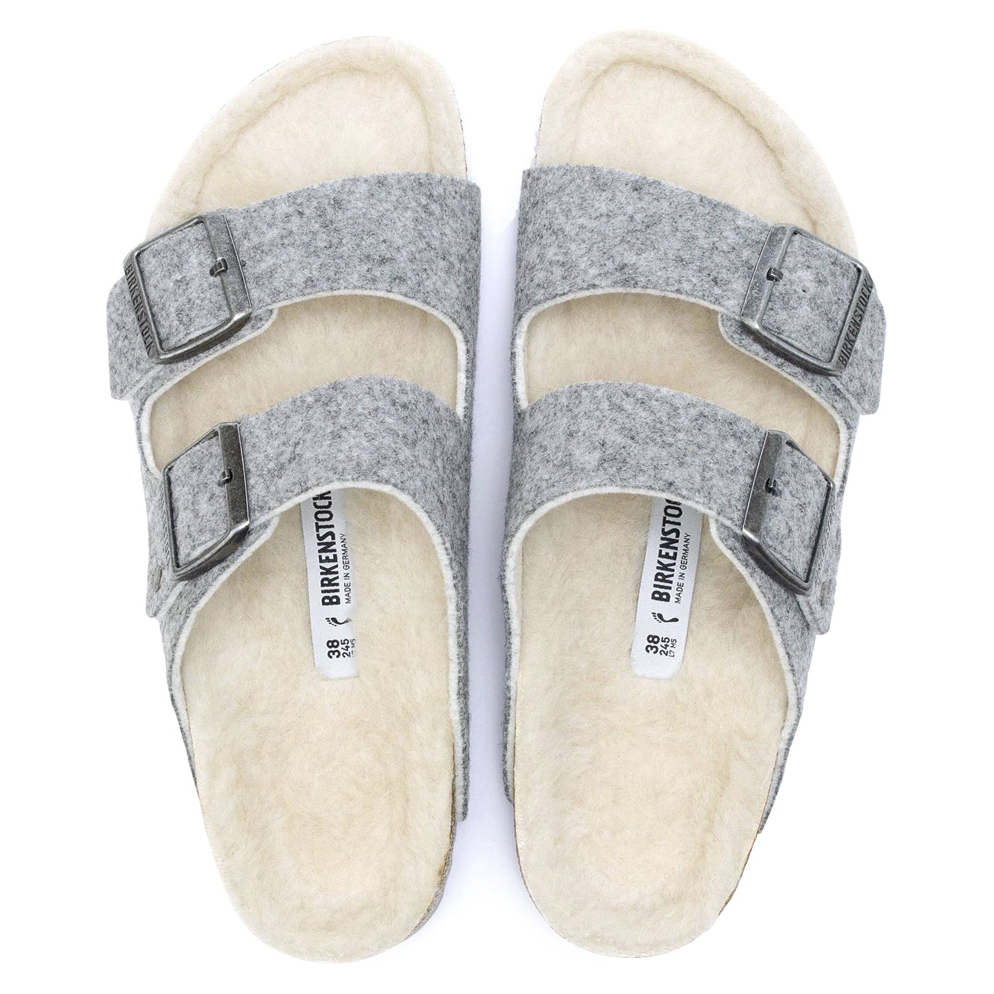 Birkenstock Arizona Wool Sandal Women's, Light Gray, 42