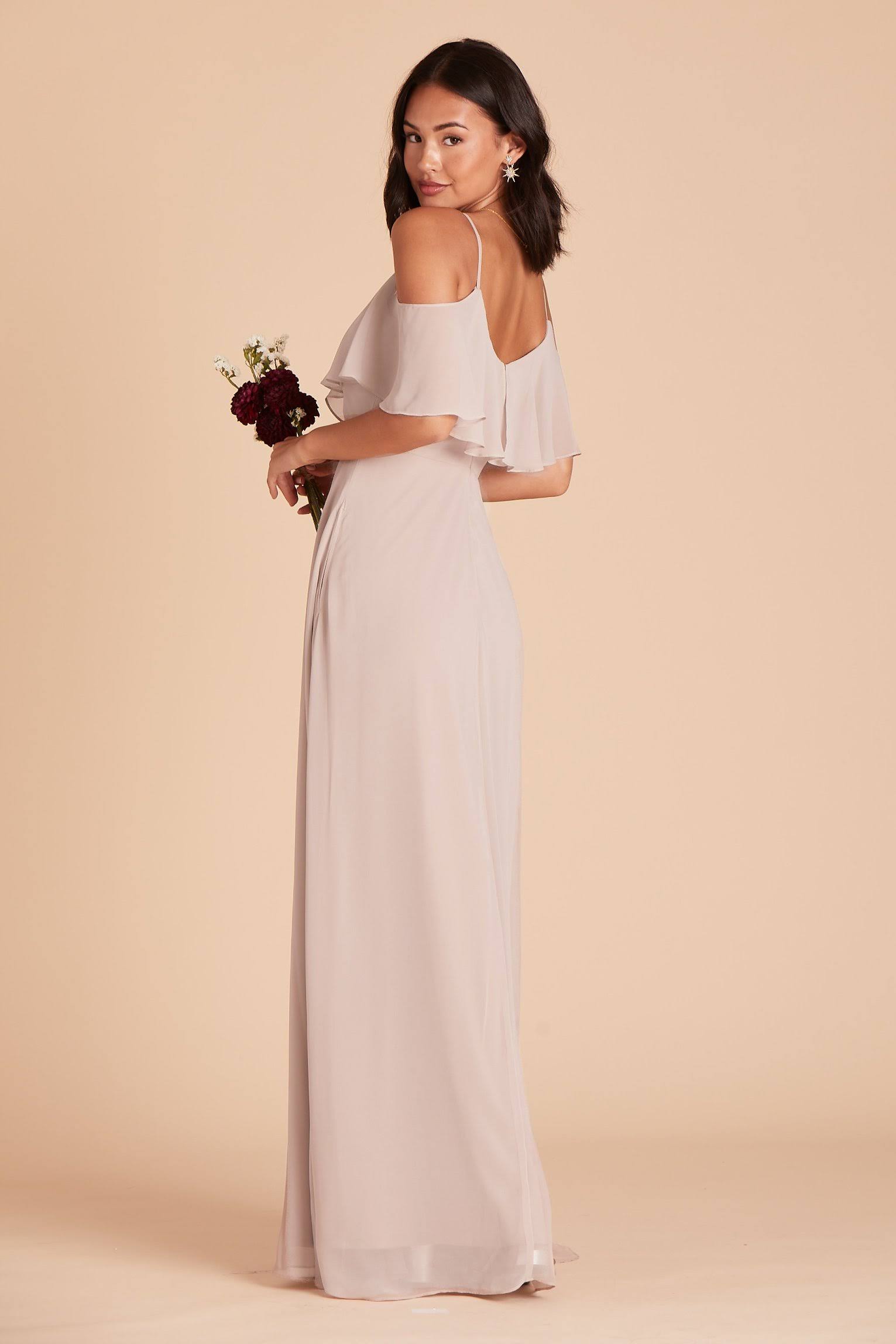 Birdy Grey Jane Convertible Chiffon Bridesmaid Dress in Taupe XL / Taupe / No Slit