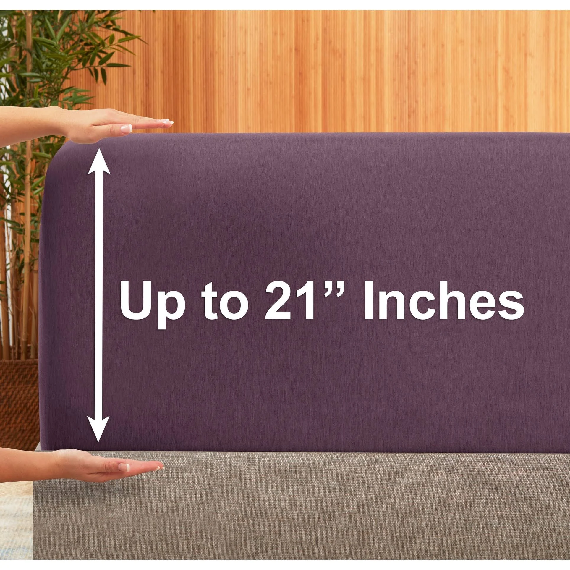 Empyrean Bedding Bamboo Blend Extra Deep Pocket Fitted Sheet (Purple Eggplant - California King)