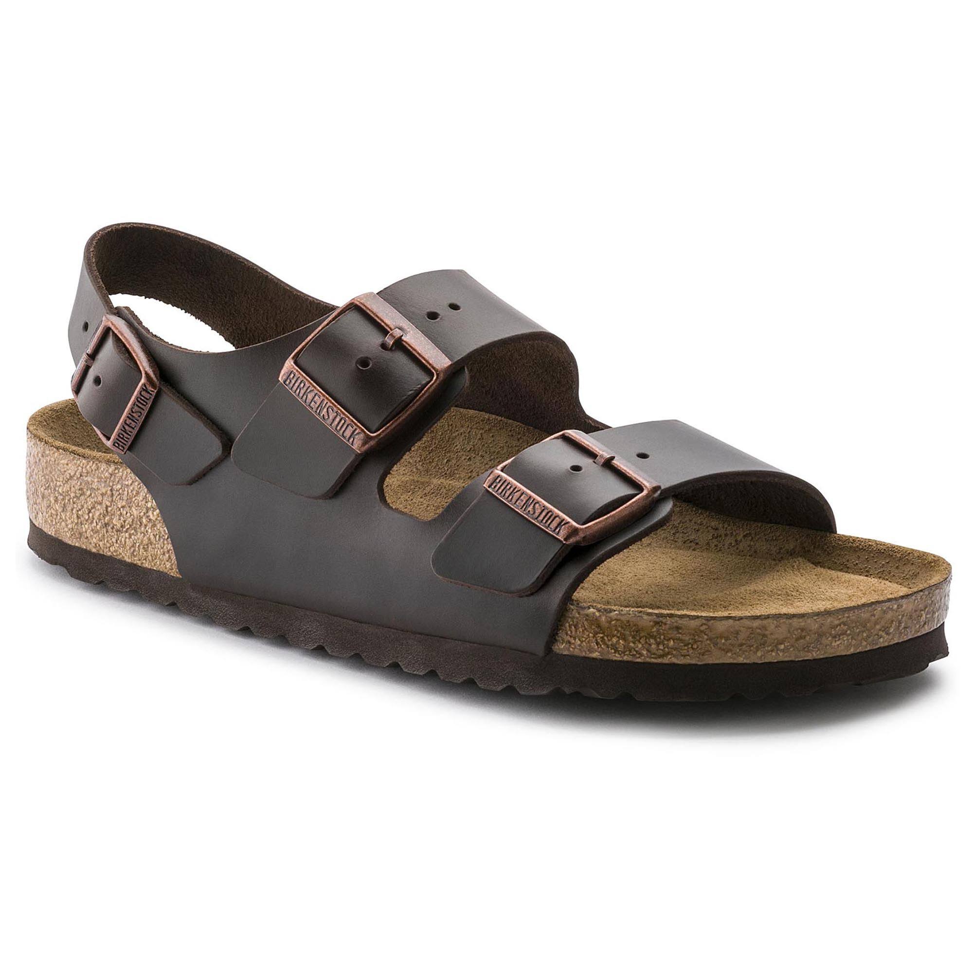 Birkenstock Milano Real Leather Soft Footbed Amalfi Testa di Moro Back-Strap Sandals